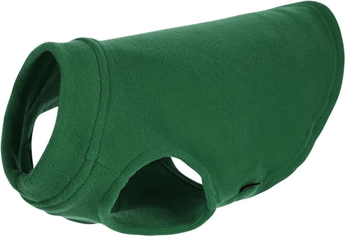 Gooby - Stretch Fleece Vest, Pullover Fleece Vest Jacket Sweater for Dogs, Forest Green, Small Length (8.5")