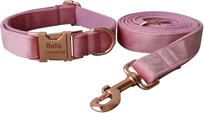 Dog Collar Custom Personalized Engraved Name and Phone Number for Puppy Small Medium Large Pets (XL, Pink)