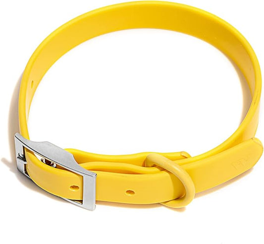 Wild One Dog Collar, Easy-Clean, All Weather Flex-Poly Strap with Metal, Durable, Dirt and Odor Resistant (Butter, M)