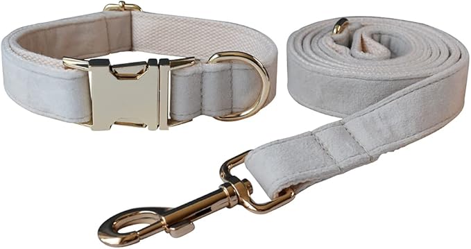 Dog Collar Custom Personalized Engraved Name and Phone Number for Puppy Small Medium Large Pets (L, Cream)