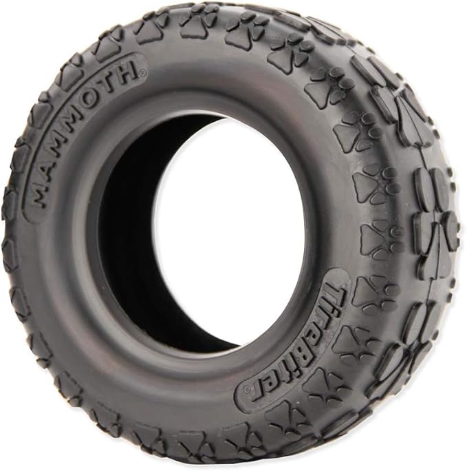 Mammoth TireBiterII Natural Rubber Dog Toy - Large 6" | Extreme Chewer Toy for 50-80 lbs Dogs