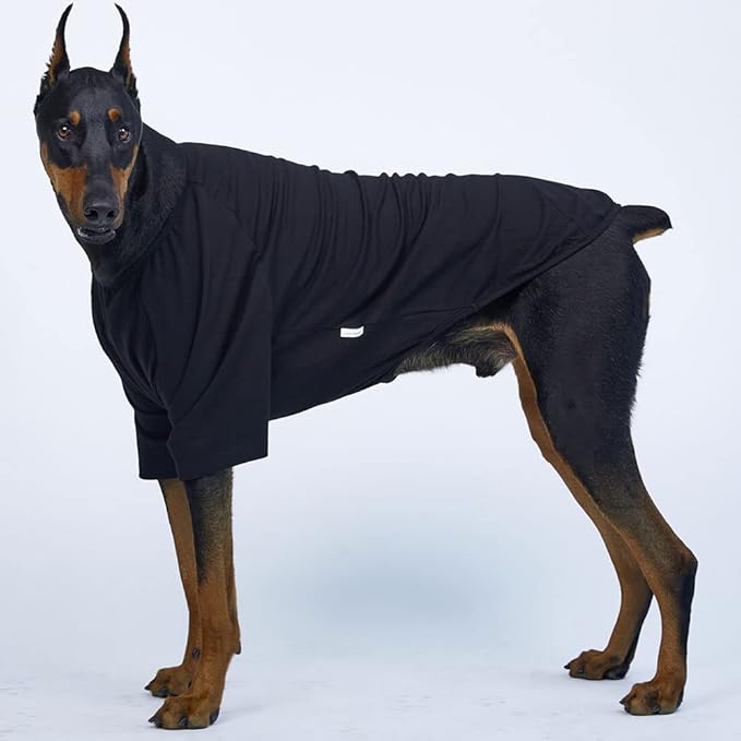 Dog Shirt for Small Dogs Plain T-Shirts Soft Breathable Dog Cotton Shirt pet Clothes (5X-Large, Black)