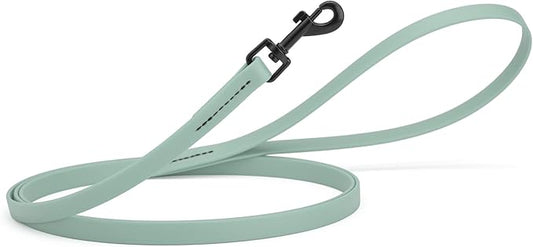 Dogline Biothane Waterproof Dog Leash Strong Coated Nylon Webbing with Black Hardware Odor-Proof Easy to Clean High Performance for Small or Large Dogs Made in USA 4 or 6 ft Lead, Sage Green
