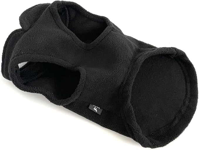 JACKO & CO - Fleece Vest Dog Sweater with Leash Ring - Soft, Warm & Lightweight Pullover Coat for Small & Medium Dogs, Puppies & Cats - Cozy Fall/Winter/Spring Pet Jacket (Black, XS 2-4lbs)