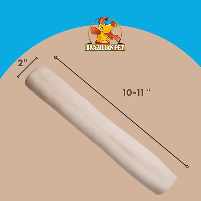 Brazilian Pet All Natural Treats Rawhide Retriever Beefhide Rolls Dog Chews Bones, Single Ingredient - Long Lasting Chew 10-11" (40 Count)