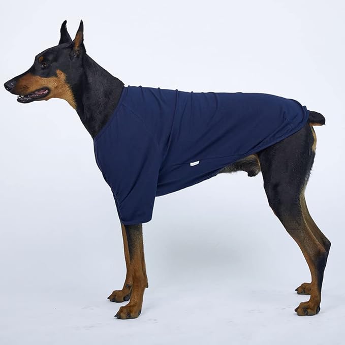 Dog Shirt for Small Dogs Plain T-Shirts Soft Breathable Dog Cotton Shirt pet Clothes (3X-Large, Navy)
