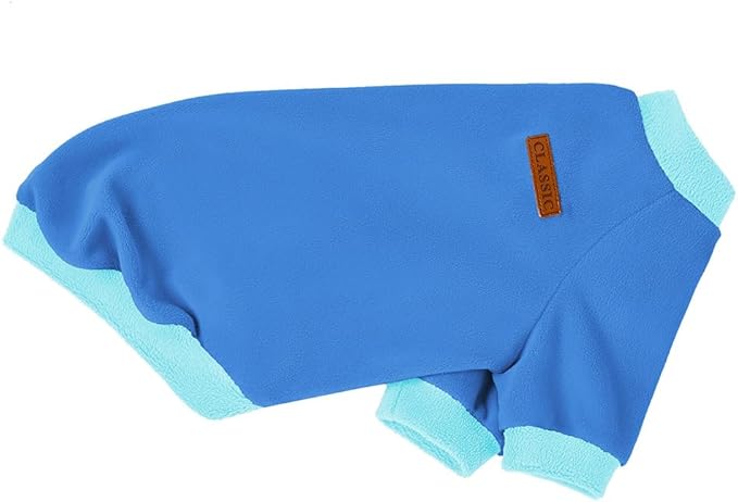 GreenJoy Classic Fleece Dog Sweater – Soft & Warm Stretchy Sweatshirt for Small Dogs & Cats, Cold-Weather Pullover for Everyday Wear (Dark Blue, Small)
