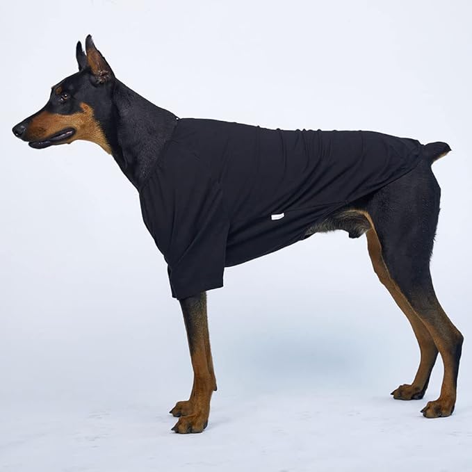 Dog Shirt for Small Dogs Plain T-Shirts Soft Breathable Dog Cotton Shirt pet Clothes (X-Large, Black)