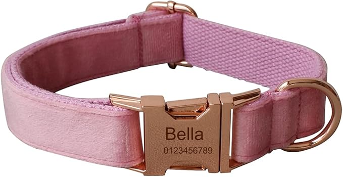 Dog Collar Custom Personalized Engraved Name and Phone Number for Puppy Small Medium Large Pets (M, Pink)