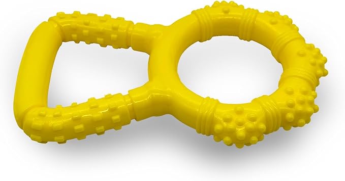 Tug of War Dog Toy, Interactive Dog Pull Toys, Adult and Puppy Teething Toy, Tough Chew Toy for Small Medium Large Dogs, Rubber, Lightweight, Comfortable Grip (Yellow)