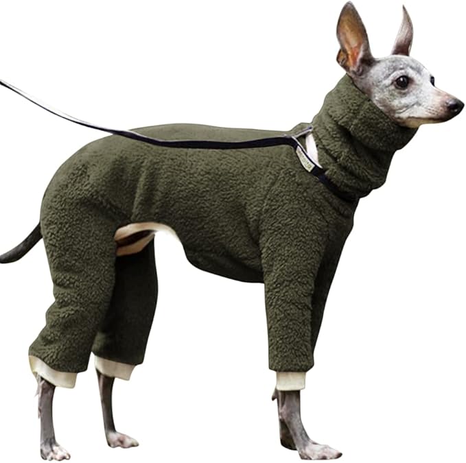 Esobo Fashion Winter Dog Warm Coat Jacket Four-Legged Neck Warm Pet Sweaters for Small Medium Large Dogs Army Green