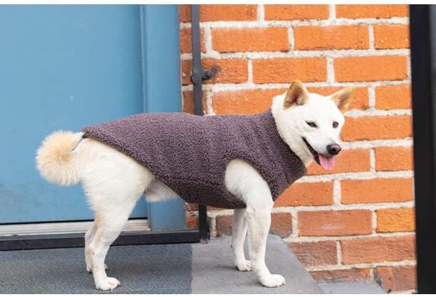 Gooby Sherpa Vest Dog Sweater - Warm Gray, Large - Warm Fuzzy Fleece Step in Dog Jacket Without Ring Leash for Small to Medium Dogs