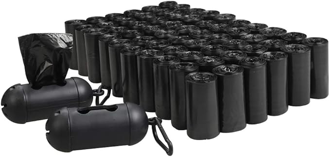 1200 Counts Dog Waste Poop Bag, Dog Poop Waste Bags with 2 Dispensers, Black, F