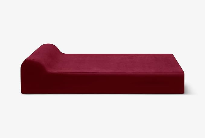 Barker Beds Large Orthopedic Dog Bed for Large Dogs - 7" Thick Comfortable Memory Foam Mattress with Washable Microsuede Cover - Durable XL Pet Bed with Headrest - Made in USA (Burgundy)