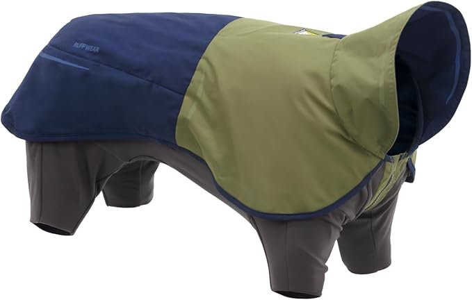 Ruffwear, Sun Shower Dog Raincoat Coverall, Waterproof & Windproof All-Weather Jacket with Full Coverage & Leg Straps, Lightweight & Reflective Dog Gear, Midnight Blue, Small