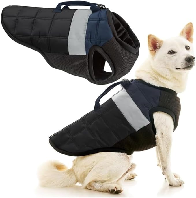 Gooby Bomber Vest Lift Dog Harness - Black, X-Large - Padded Support Harness with Lift Handle for Extra Large Dogs