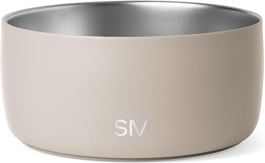 Simple Modern Stainless Steel Pet Water Bowl for Dogs & Cats | Reusable Insulated Stainless Steel Food Bowls for Dog Cat | No Tip No Slip BPA Free | Bentley Collection | Large (64oz) | Almond Birch