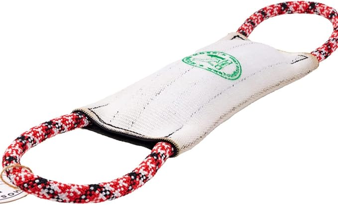 Rock-N-Rescue Hound Hose Firehose Dog Toy - Interactive Training Tug Rope from Durable Recycled Fire Hose. Indoor Outdoor Fetch Toy, Large with Rescue Rope Handles
