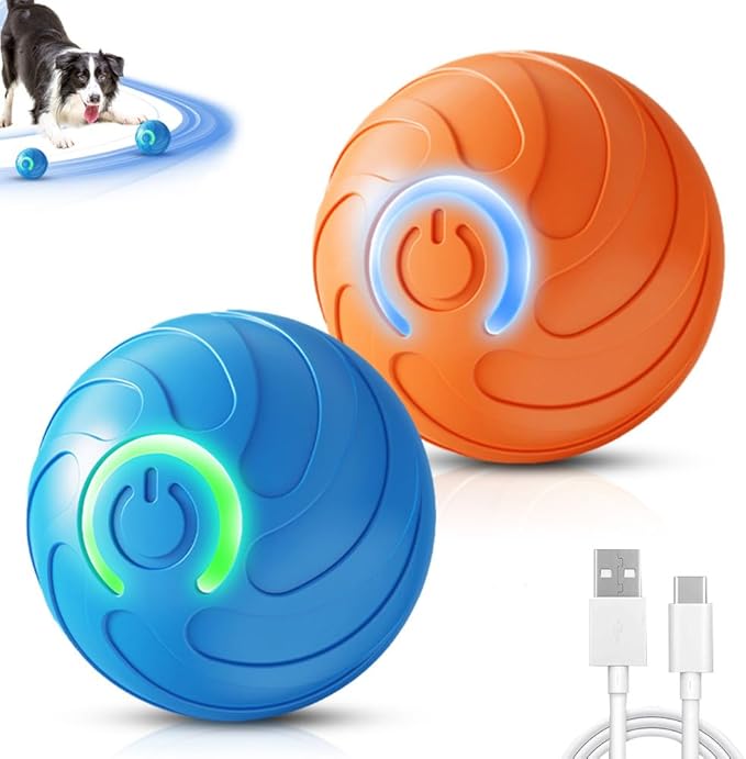 Moving Dog Ball, 2026 New 2Pcs Automatic Vibrating Dog Ball Toy, Smart Bouncing Shaky Balls Toy for Dogs, Interactive Jumping Dogs Balls That Moves on Its Own for Small Dogs (Mix)