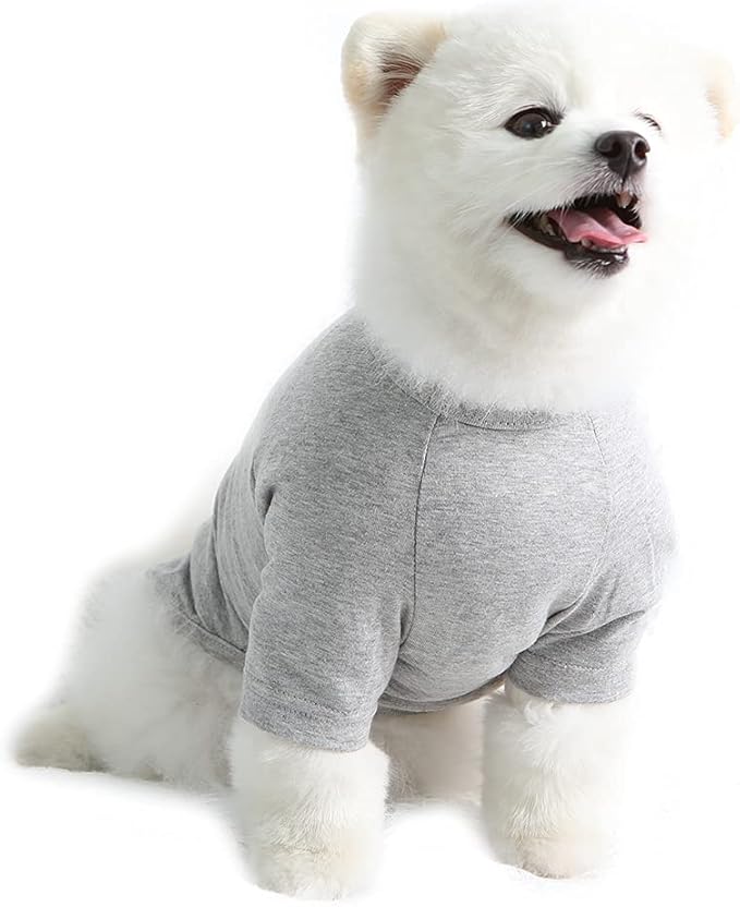 Dog Shirt for Small Dogs Plain T-Shirts Soft Breathable Dog Cotton Shirt pet Clothes (X-Small, Gray)