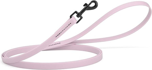 Dogline Biothane Waterproof Dog Leash Strong Coated Nylon Webbing with Black Hardware Odor-Proof Easy to Clean High Performance for Small or Large Dogs Made in USA 4 or 6 ft Lead, Pastel Purple