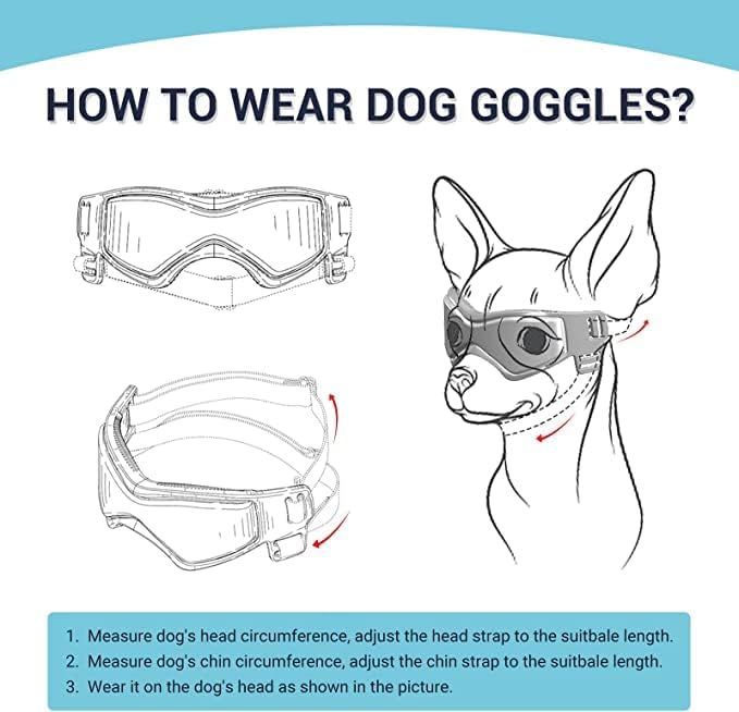 Dog Goggles Medium Breed, Dog Sunglasses Small Breed Dog Eye Sun Light Protection, UV Protection Goggles for Dog with Adjustable Straps, Medium Pink