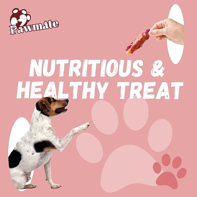 Duck Double Purple Sweet Potato Wraps Dog Treats, Healthy Low Fat Dog Jerky High Protein for Training Treats Snacks, Chewy for Small Medium Large Dogs 12-15 Counts