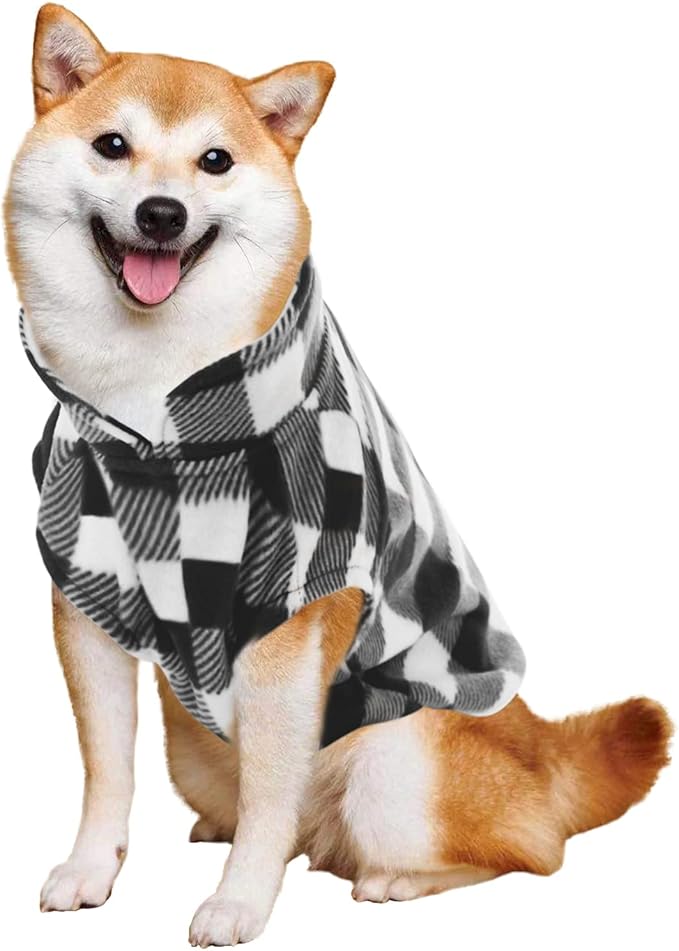 KAMA BRIDAL 3 Pack Spring Autumn Winter Coat Pullover Fleece Vest for Cats Small and Medium Dogs - Thin Sweater Blue Green Black Plaid (M)
