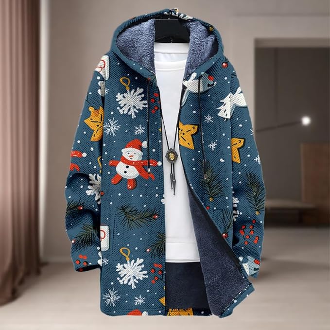 Oversized Full Zip Hoodie for Men Sherpa Fleece Lined Jacket with Hood Soft Warm Winter Coat with Pockets