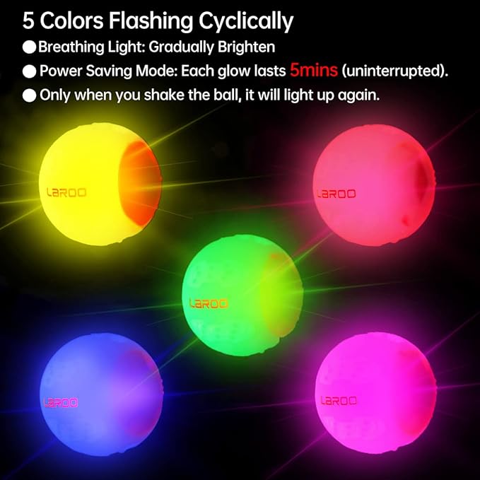 LaRoo LED Dog Ball, Dog Toys Silicon Glowing LED Dog Ball with USB Rechargeable Glow in The Dark Dog Ball Teeth Cleaner Training Ball(White)