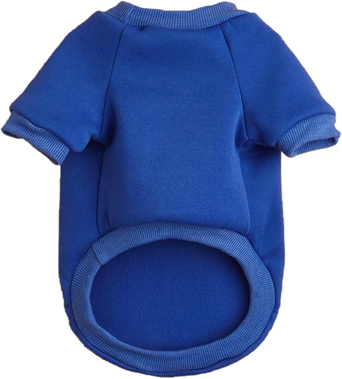 Puppy Sweater for Small Dogs Clothes Warm Winter Cat Clothe Pet Sweatshirt Knitwear Doggie Kitten Clothing, Blue, Large