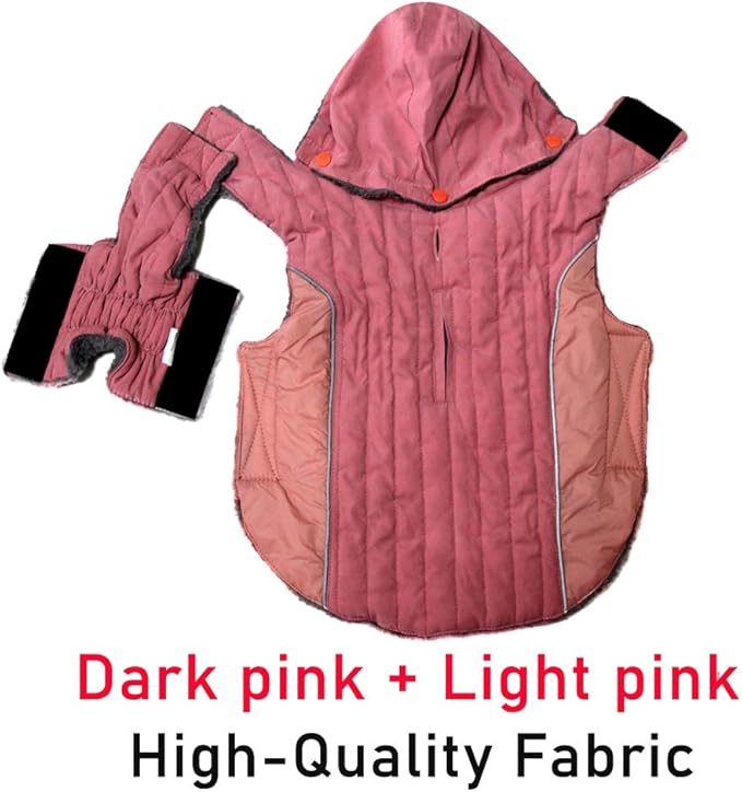 Fleece Dog Hoodie for Small Medium Dogs Super Warm Puppy Jacket for Cold Winter Dog Coats,Pink M