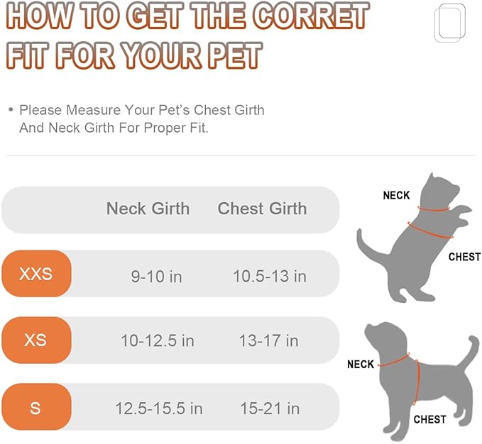 Dog Harness Step in Dog Vest Harness, Reflective Adjustable Puppy No Pull Harness Breathable Soft for Small and Medium Dogs Cats, Orange, XXS