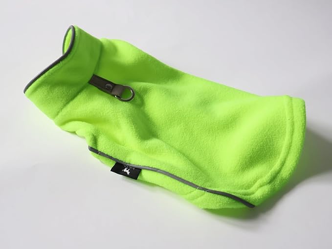 JACKO & CO - Fleece Vest Dog Sweater with Leash Ring - Soft, Warm & Lightweight Pullover Coat for Small & Medium Dogs, Puppies & Cats - Cozy Fall/Winter/Spring Pet Jacket (Lime Green, Large 10-16lbs)