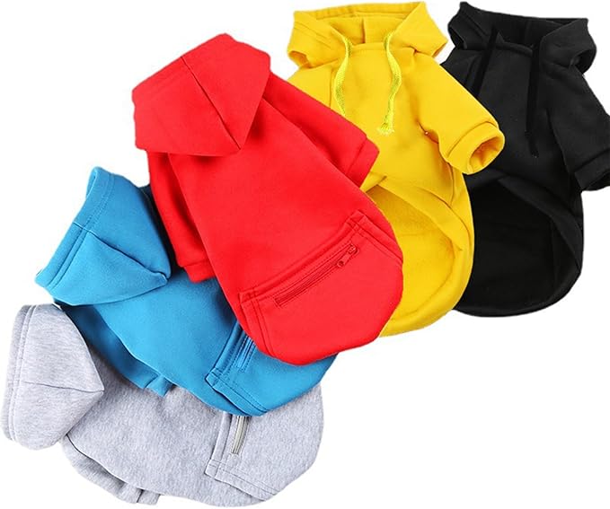 Jecikelon Pet Dog Cold Weather Coat with Pocket Winter Dog Hoodie Warm Puppy Clothes for Small Dogs Chihuahua Clothing (Yellow, X-Large)