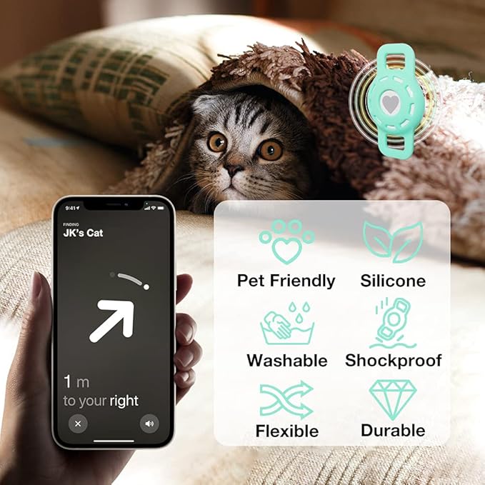 Cat Collar Holder for Airtag, Cat & Small Dog Harness Case for Air Tag