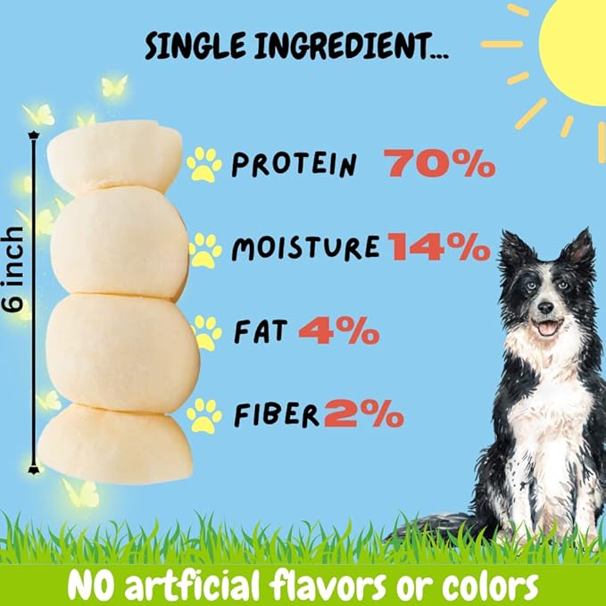 BULLYSTICKS & MORE 6 Inch Beef Cheek Rolls for Dogs (Extra Thick - 8 Count) - Beef Cheek Bones for Dogs - Dog Parents Choice - Premium No Hide Rolls