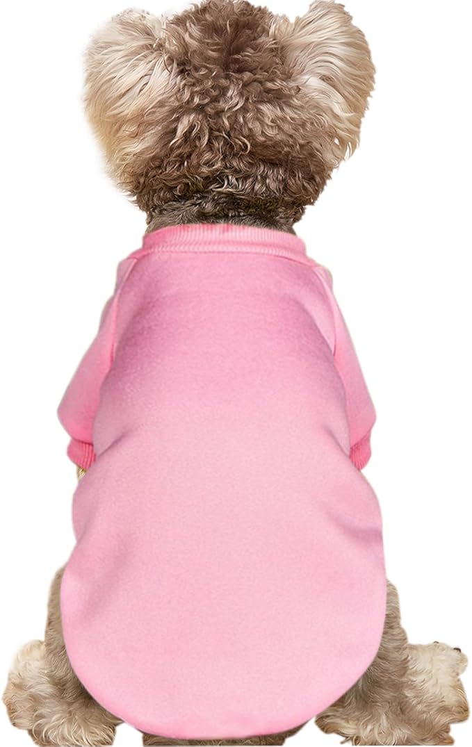Puppy Sweater for Small Dogs Clothes Warm Winter Cat Clothe Pet Sweatshirt Knitwear Doggie Kitten Clothing, Pink, Large