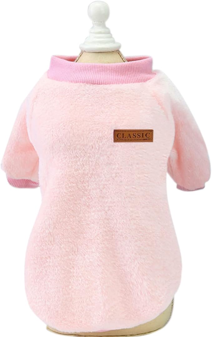 Jecikelon Pet Dog Clothes Dog Sweater Soft Thickening Warm Pup Dogs Shirt Winter Puppy Sweater for Dogs (Z01-Pink, XX-Small)