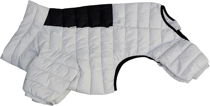 lovelonglong Dog Coat Dog Warm Jacket, 4 Legs Covered Waterproof Windproof Reflective Warm Dog Vest, Zippered Adjustable Outdoor Dog Snow Jacket for Small Medium Large Dogs Off White S