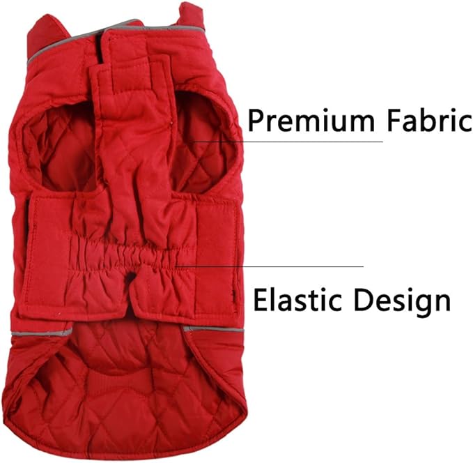 Reversible Dog Coats for Large Dogs Waterproof Warm Dog Jacket for Cold Winter,Red XL