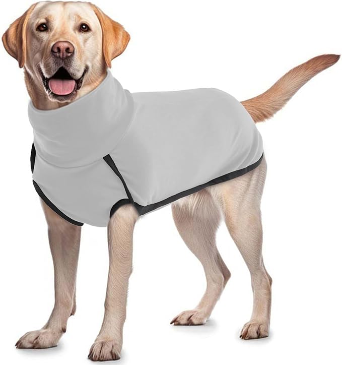 ROZKITCH Dog Winter Coat Soft Pullover Pajamas, Pet Windproof Warm Cold Weather Jacket Vest Cozy Jumpsuit Apparel Outfit Clothes for Walking Sleep Grey M