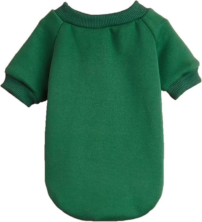 Puppy Sweater for Small Dogs Clothes Warm Winter Cat Clothe Pet Sweatshirt Knitwear Doggie Kitten Clothing, Green, Large