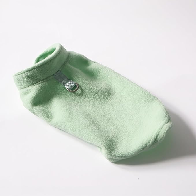 JACKO & CO - Fleece Vest Dog Sweater with Leash Ring - Soft, Warm & Lightweight Pullover Coat for Small & Medium Dogs, Puppies & Cats - Cozy Fall/Winter/Spring Pet Jacket (Mint Green, Medium 6-10lbs)