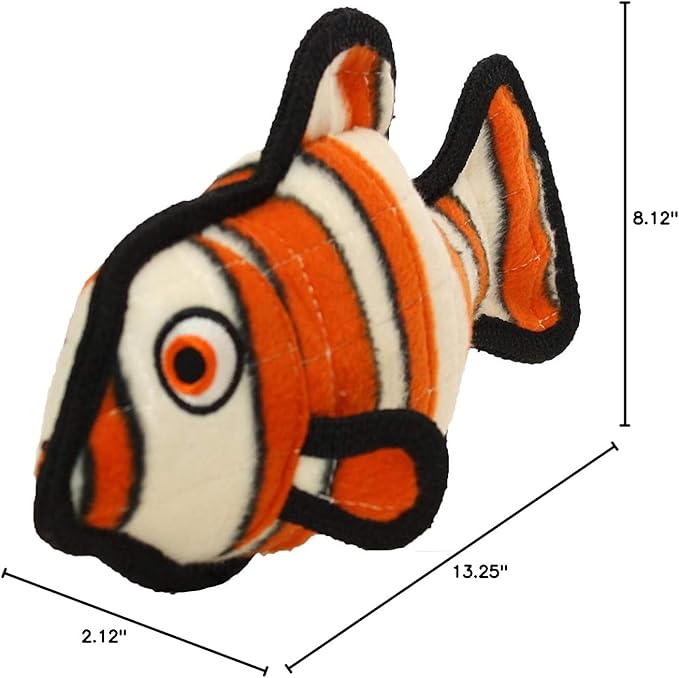 TUFFY - World's Tuffest Soft Dog Toy - Ocean Stingray - Squeakers - Multiple Layers. Made Durable, Strong & Tough. Interactive Play (Tug, Toss & Fetch). Machine Washable & Floats. (2 Combo Pack)