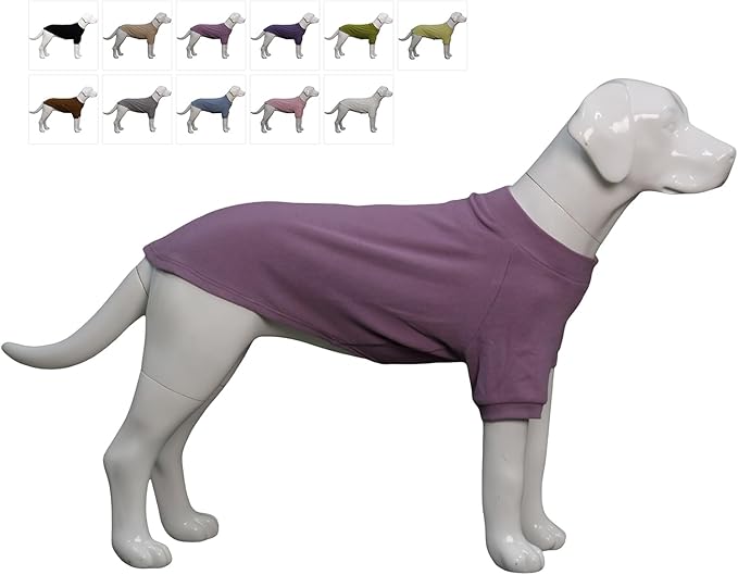 Lovelonglong Ribbed Dog T-Shirt Cotton Knitted Dog Sweaters for All Season Pet T-Shirts for Large Medium Small Dogs Taro Purple 3XL