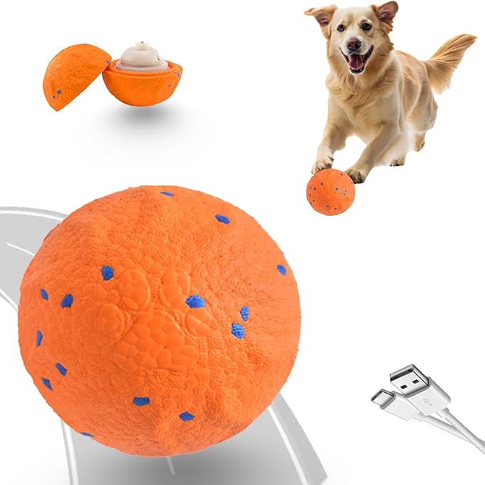 2025 Upgraded Interactive Dog Toys for Aggressive Chewers,E-TPU Interactive Dog Balls Moving Dog Toys to Keep Them Busy,Dog Chew Toys for Dogs,Automatic Rolling Activated Dog Toy Ball Pet Supplies
