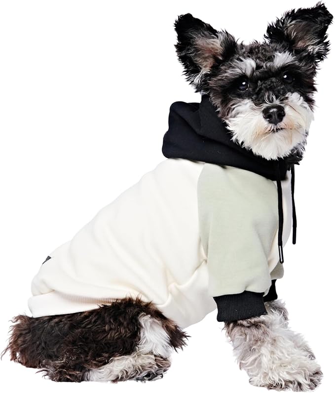 Spark Paws Dog Hoodie – Premium Dog Sweater for Small, Medium, and Large Dogs | Warm Outfits for French Bulldogs, Pitbull, Puppy, Winter Jacket Alternative - Olive Cream - S