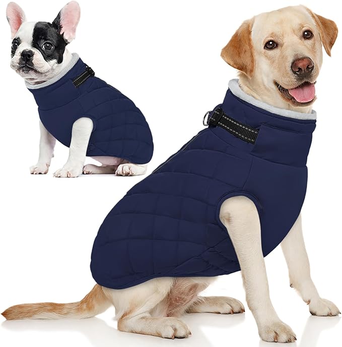 AOFITEE Winter Jacket for Extra Large Dogs, Warm Turtleneck Dog Coat with Back Zipper, Waterproof Dog Puffer Coat for Large Dogs, Pet Snowsuit Warm Snowsuit for German Shepherd, Weimar, Doberman