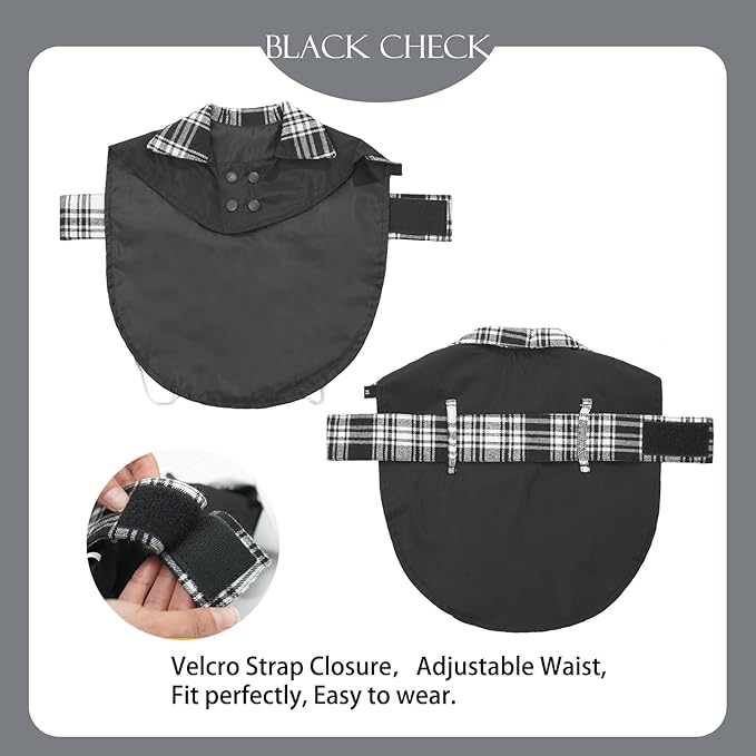 MAMORE Dog Jacket Waterproof Outdoor Vest for Smal Medium Large Dogs, Windproof Adjustable Breathable Lightweight Fashion Casual Dog Clothes (Black&White, Small)